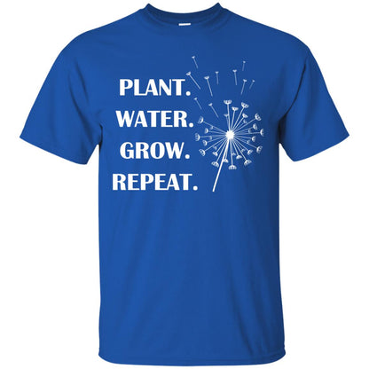 Plant Water Grow Repeat Gradener T-shirt Royal