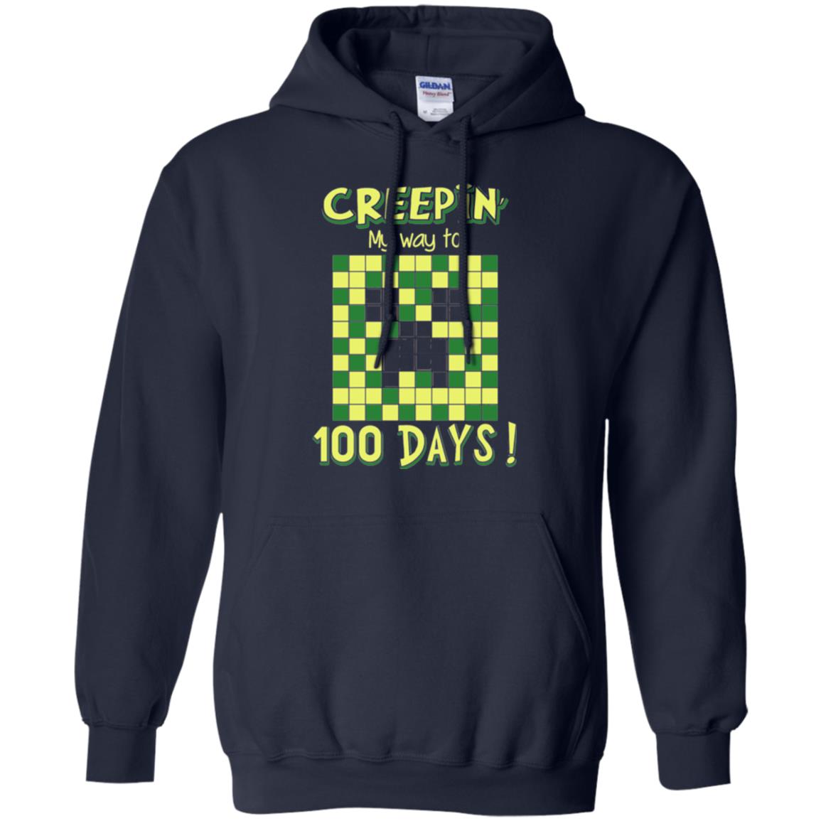 Teacher T-shirt Creepin My Way To 100 Days Navy