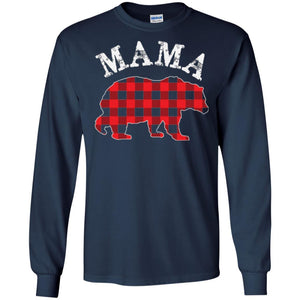 Mama T-shirt Red Plaid Mama Bear