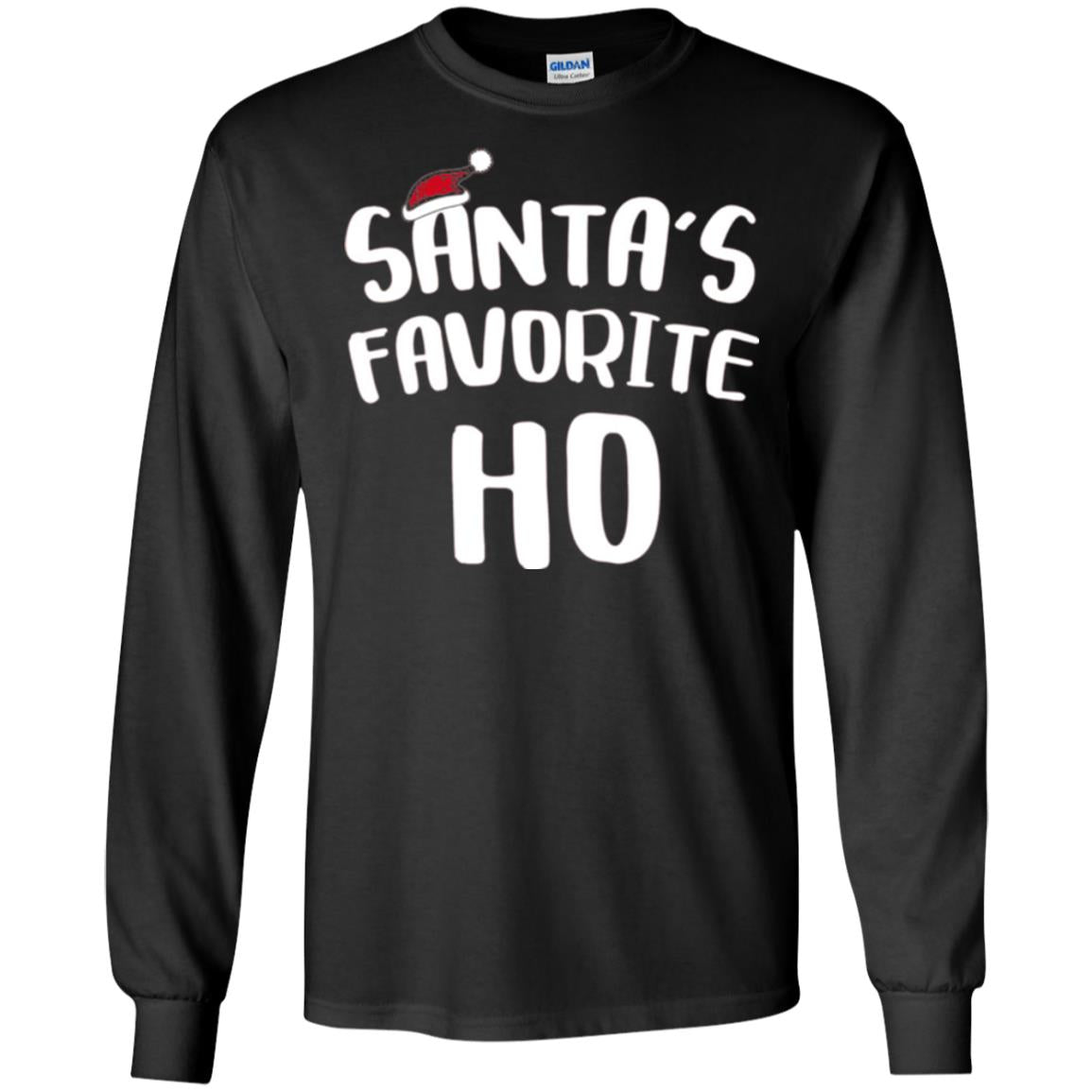 Christmas T-shirt Santa_s Favorite Ho Black