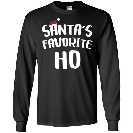 Christmas T-shirt Santa_s Favorite Ho Black