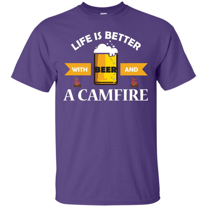 Life Is Better With Beer And A Camfire Shirt Purple
