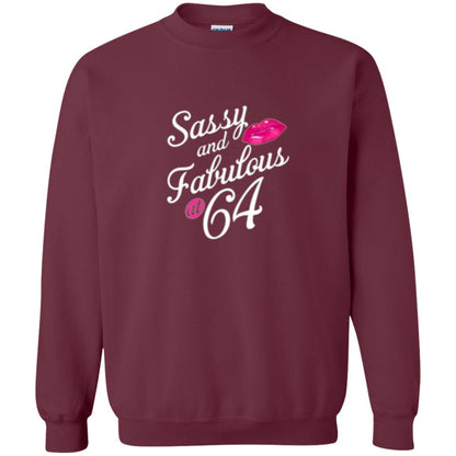 64th Birthday T-shirt Sassy And Fabulous At 64 Maroon