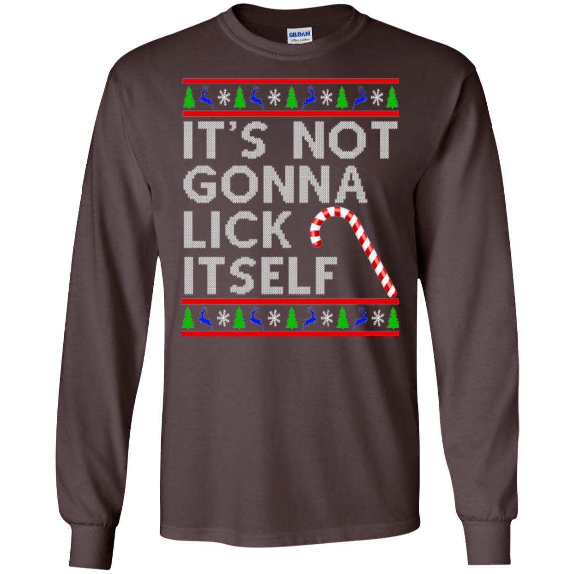 Christmas T-shirt It's Not Gonna Lick Itself Dark Chocolate