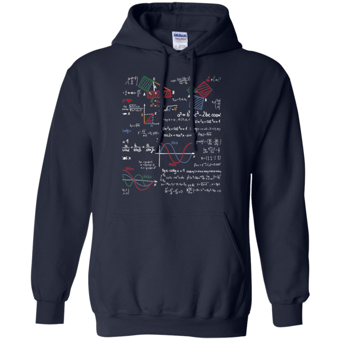Math Lover T-shirt Formulas Cheat Sheet Navy