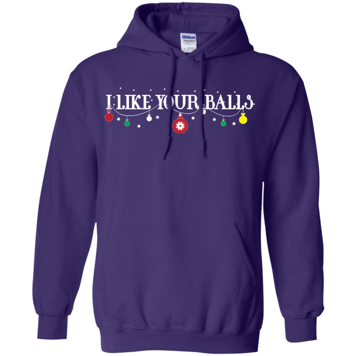 Christmas T-shirt I Like Your Balls Purple