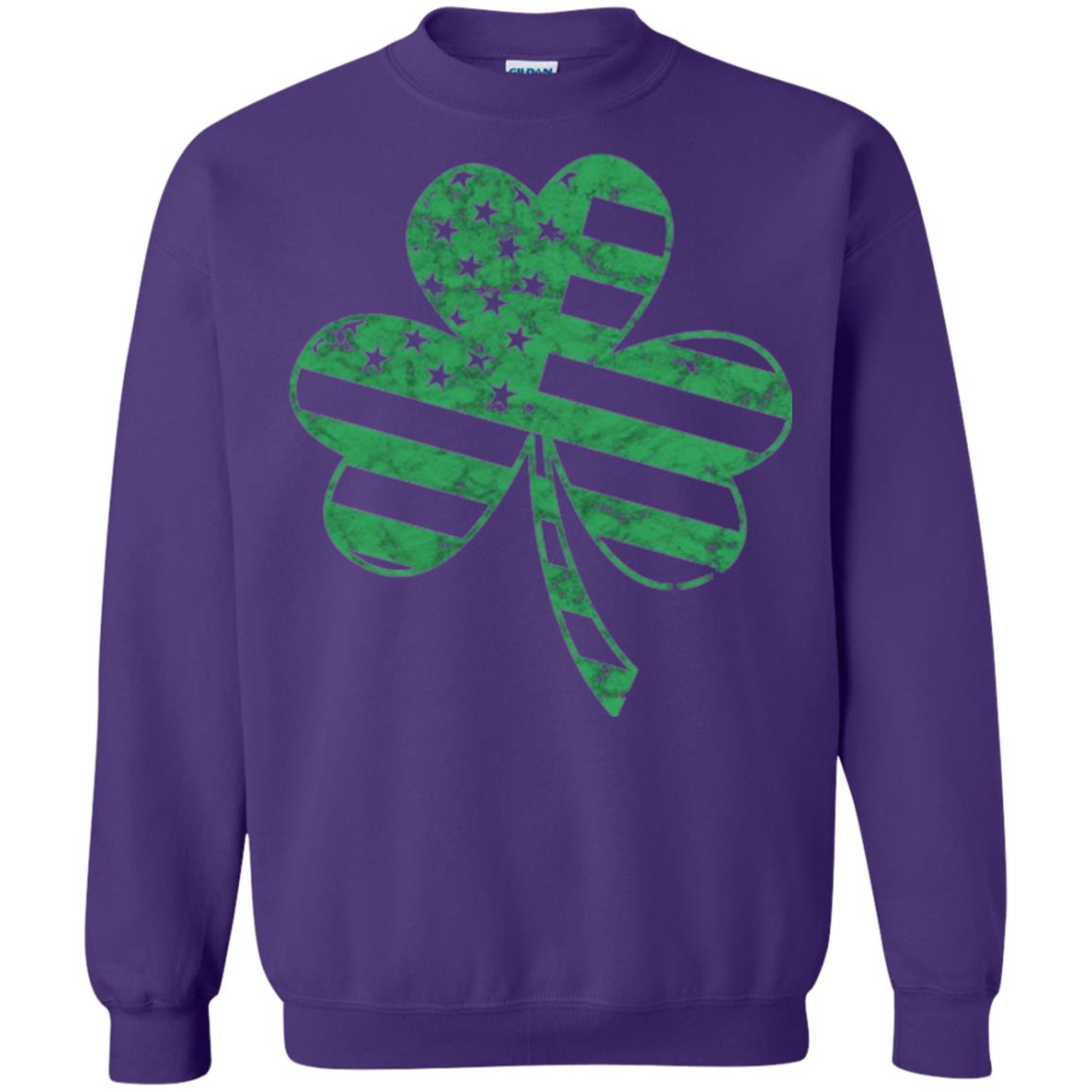 Irish American Flag Shamrock St. Patrick's Day T-shirt Purple