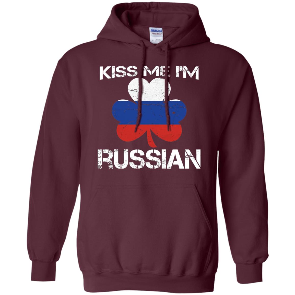 Kiss Me Russian Distressed St. Patrick_s Day 2018 T-shirt Maroon