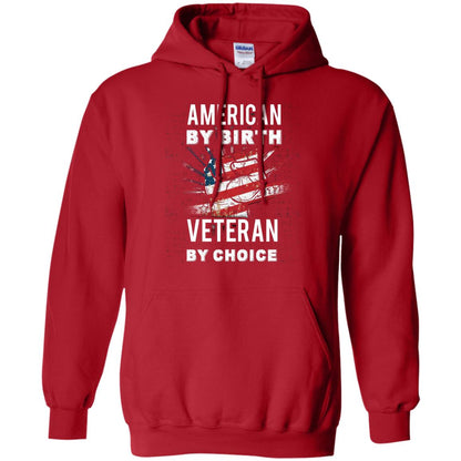 American By Birth Veteran By Choice Independence Day 4th July Shirt Red