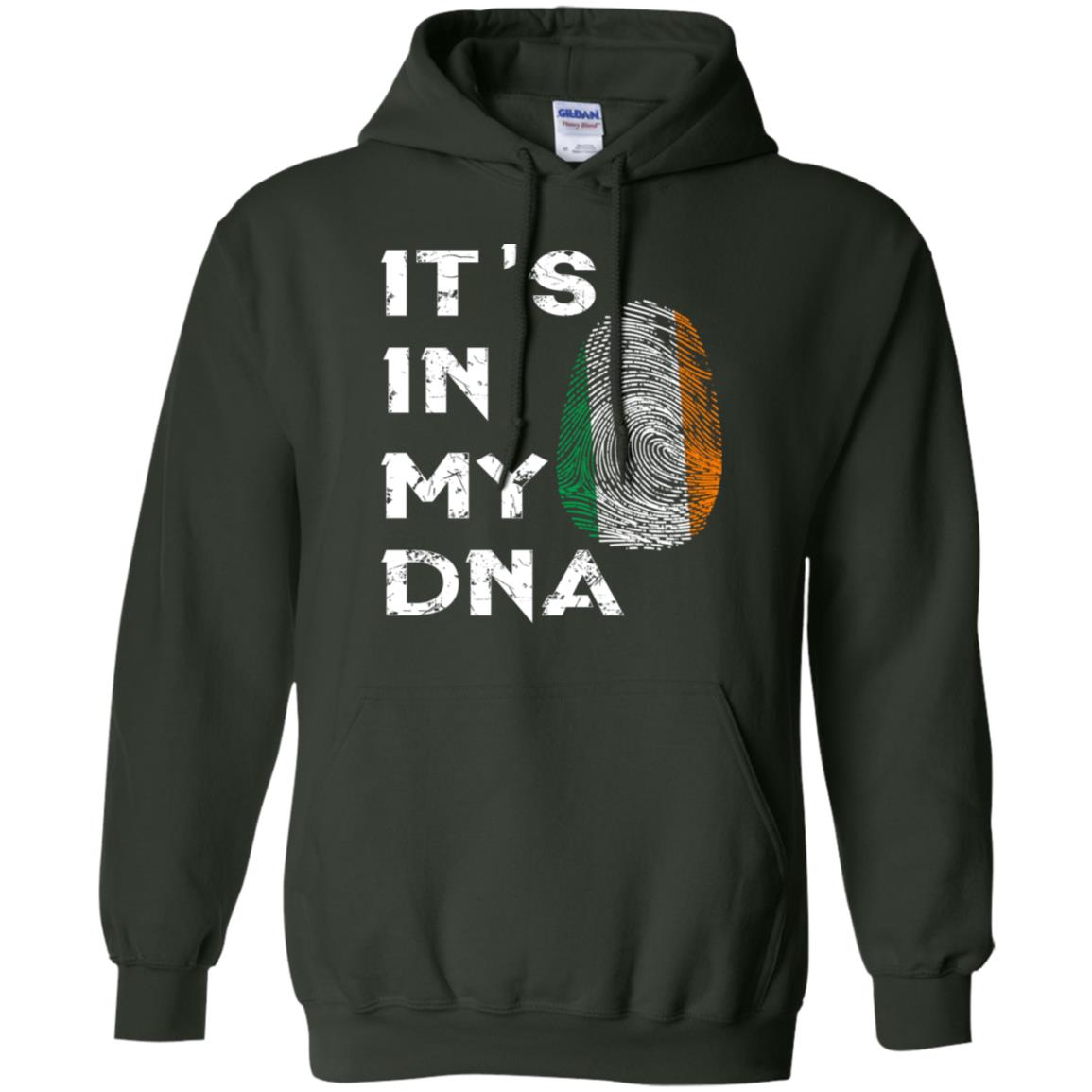 It's In My Dna Fingerprint Irish Ireland Gift Shirt Forest Green