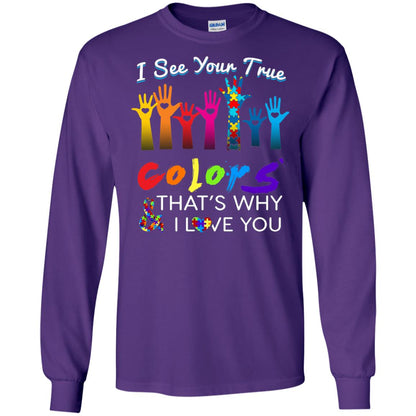 I See Your True Colors Hands Autism Awareness Shirt Purple