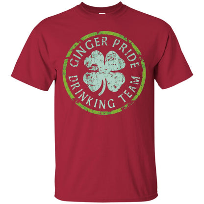 Funny Ginger Pride Drinking Team Irish T-shirt Cardinal