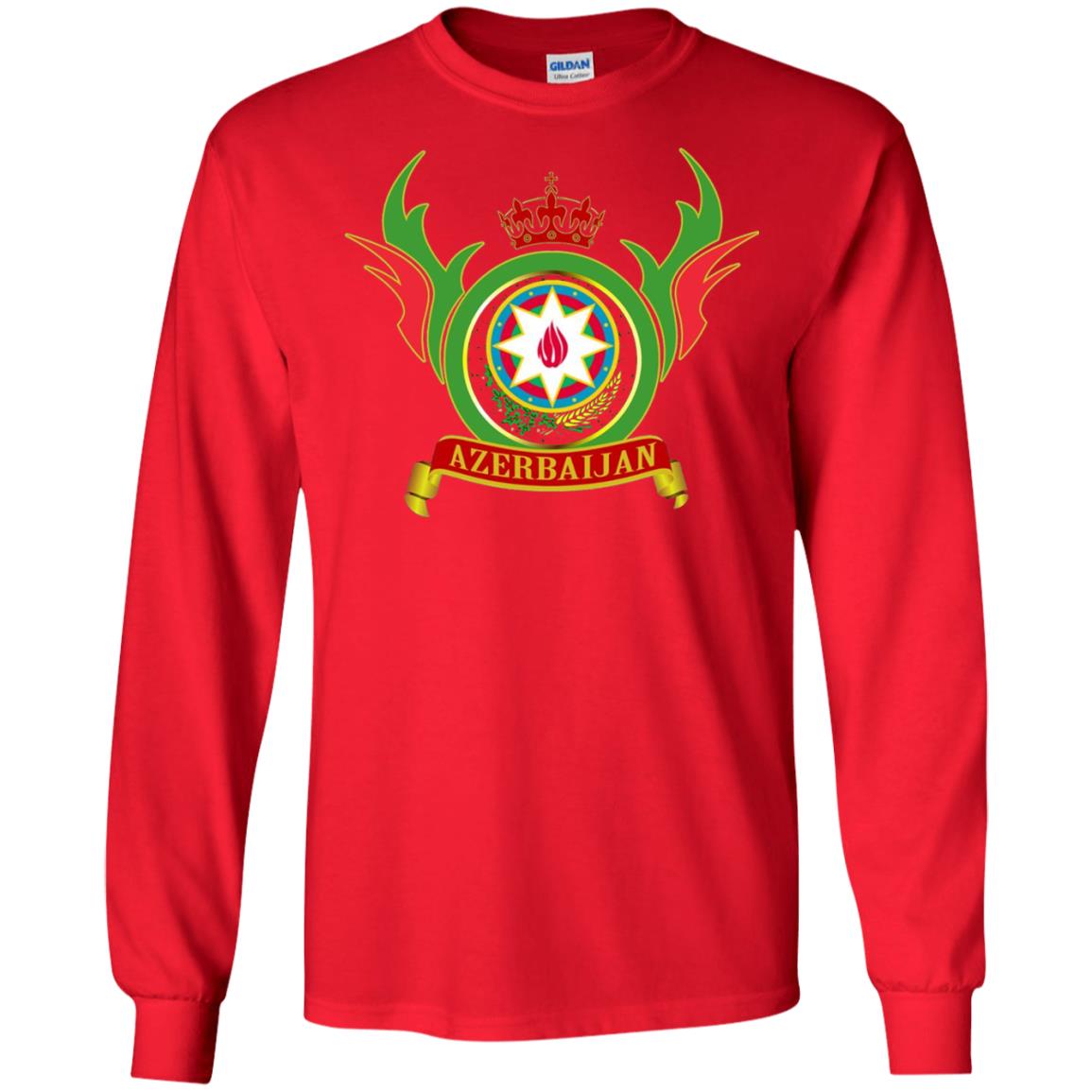 Azerbaijan Arms Coat Flag T-shirt Red