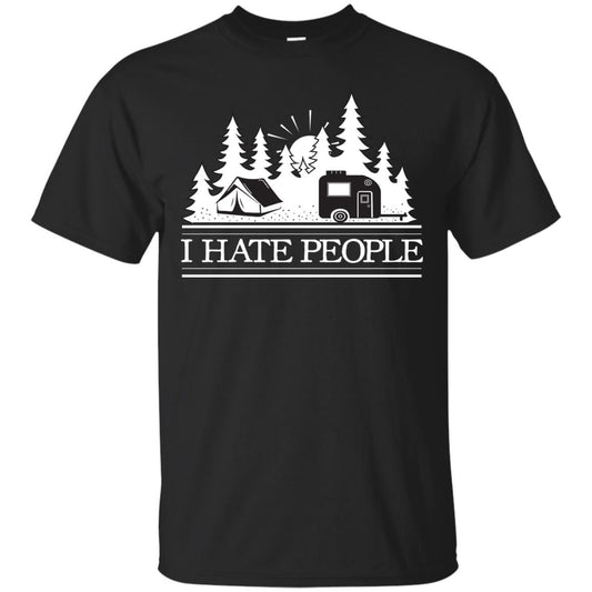 I Hate People Camping Lover Shirt Black