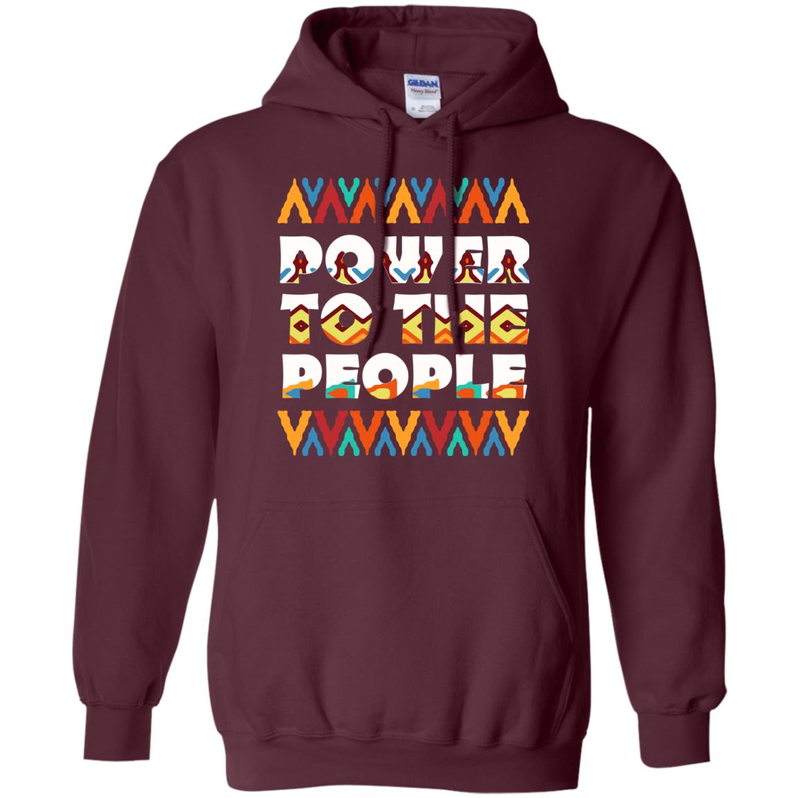 African American T-shirt Power To The People Maroon