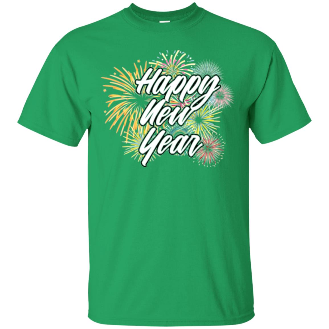 Happy New Year T-shirt Fireworks Irish Green