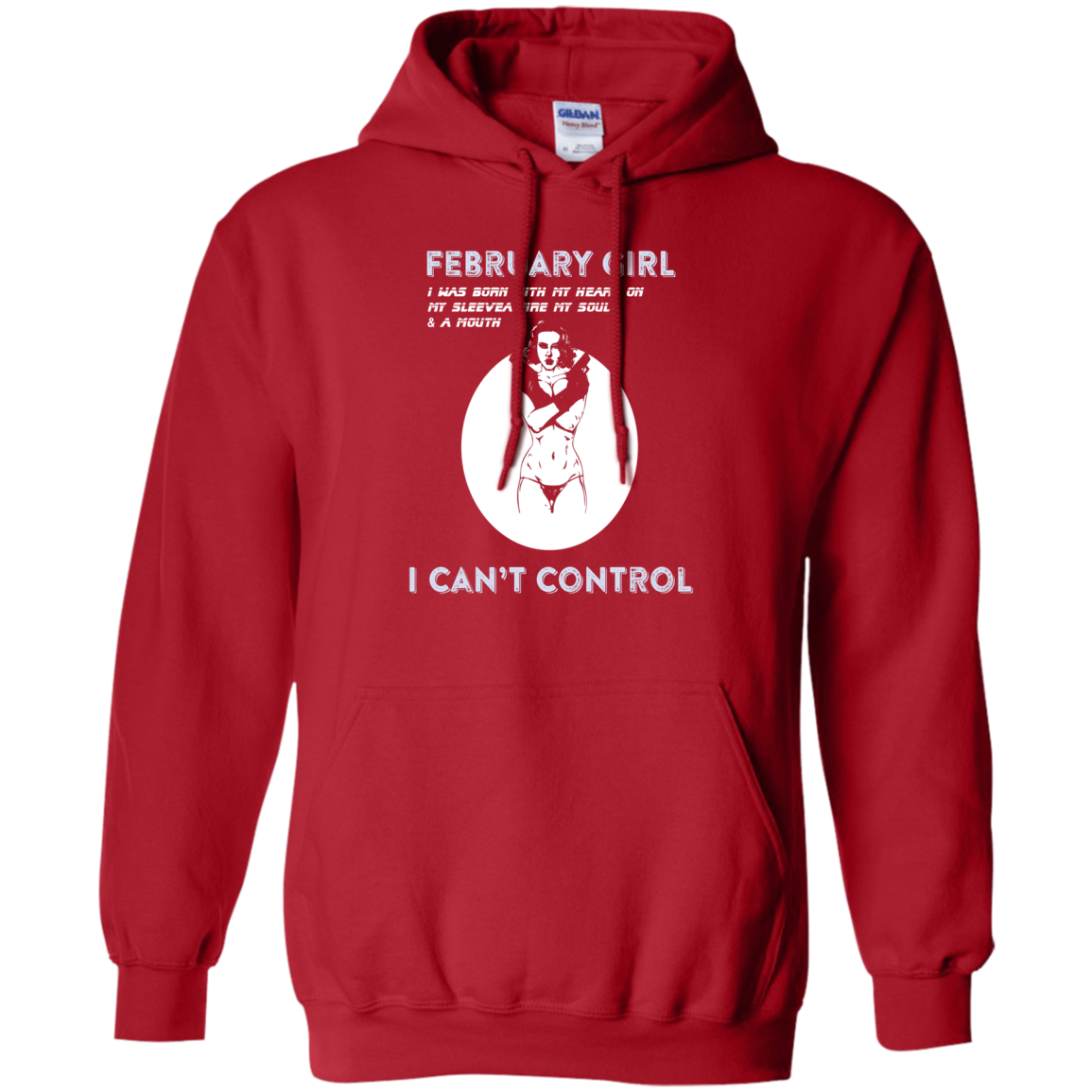 February Girl I Was Born With My Heart T-shirt Red