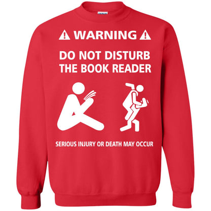 Warning Do Not Disturb The Book Reader Serious Injury Or Death May Occur Red