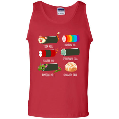 Tiger Roll Rainbow Roll Dynamite Roll Caterpillar Roll Dargon Roll Cinnamom Roll Shirt Red