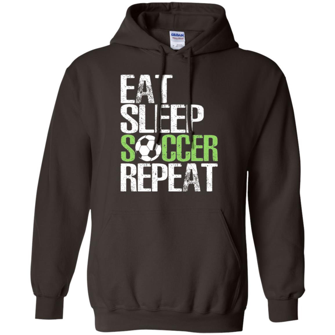 Soccer T-shirt Eat Sleep Soccer Repeat Dark Chocolate