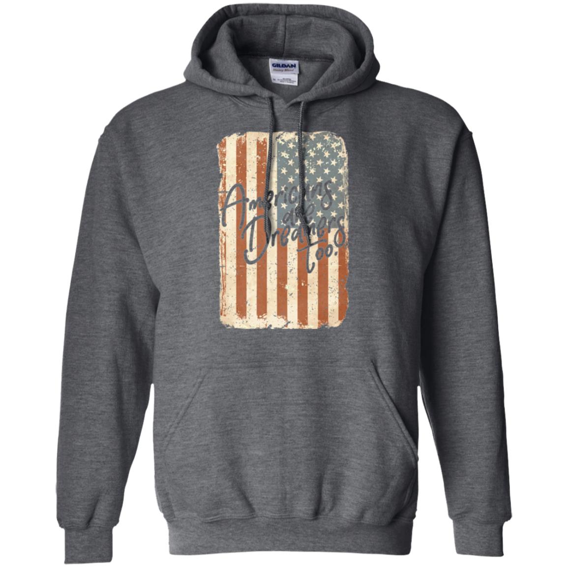 Americans Are Dreamers Too T-shirt American Flag Dark Heather
