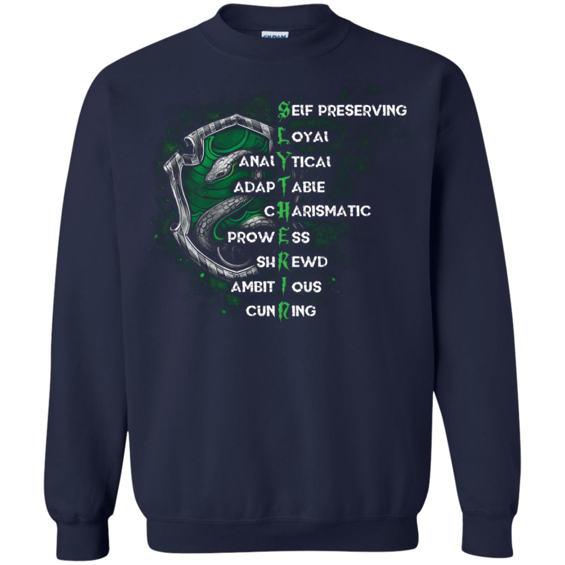 Slytherin House Harry Potter Fan ShirtG180 Gildan Crewneck Pullover Sweatshirt 8 oz.