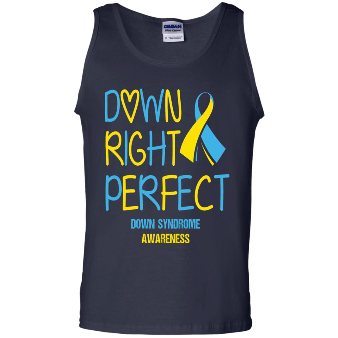 Down Right Perfect Down Syndrome Awareness T-shirt Navy