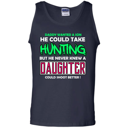But He Never Knew A Daughter Could Shoot Better Daddy Shirt Navy