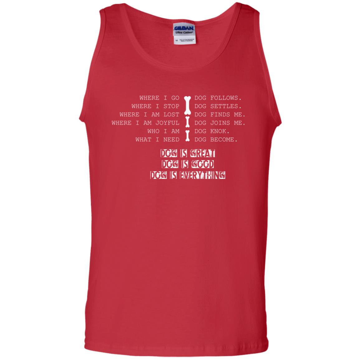 Dog Lover T-shirt Where I Go Dog Follows Red