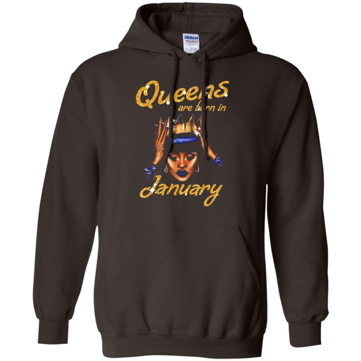 Birthday T-shirt Queens Are Born In January Dark Chocolate