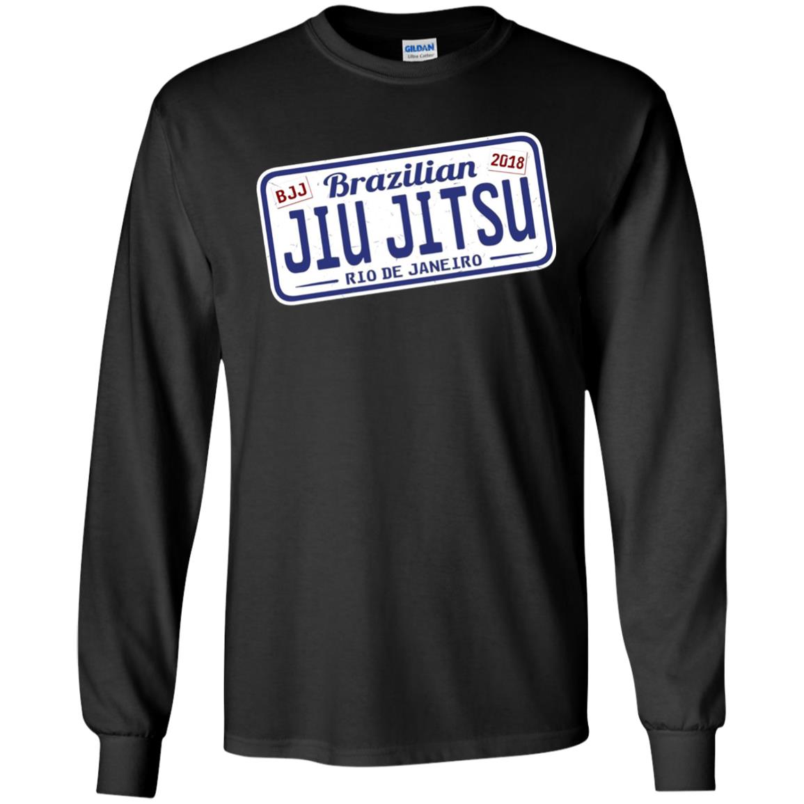 Funny Jiu Jitsu Bjj License Plate T-shirt Black