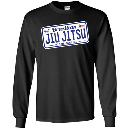 Funny Jiu Jitsu Bjj License Plate T-shirt Black