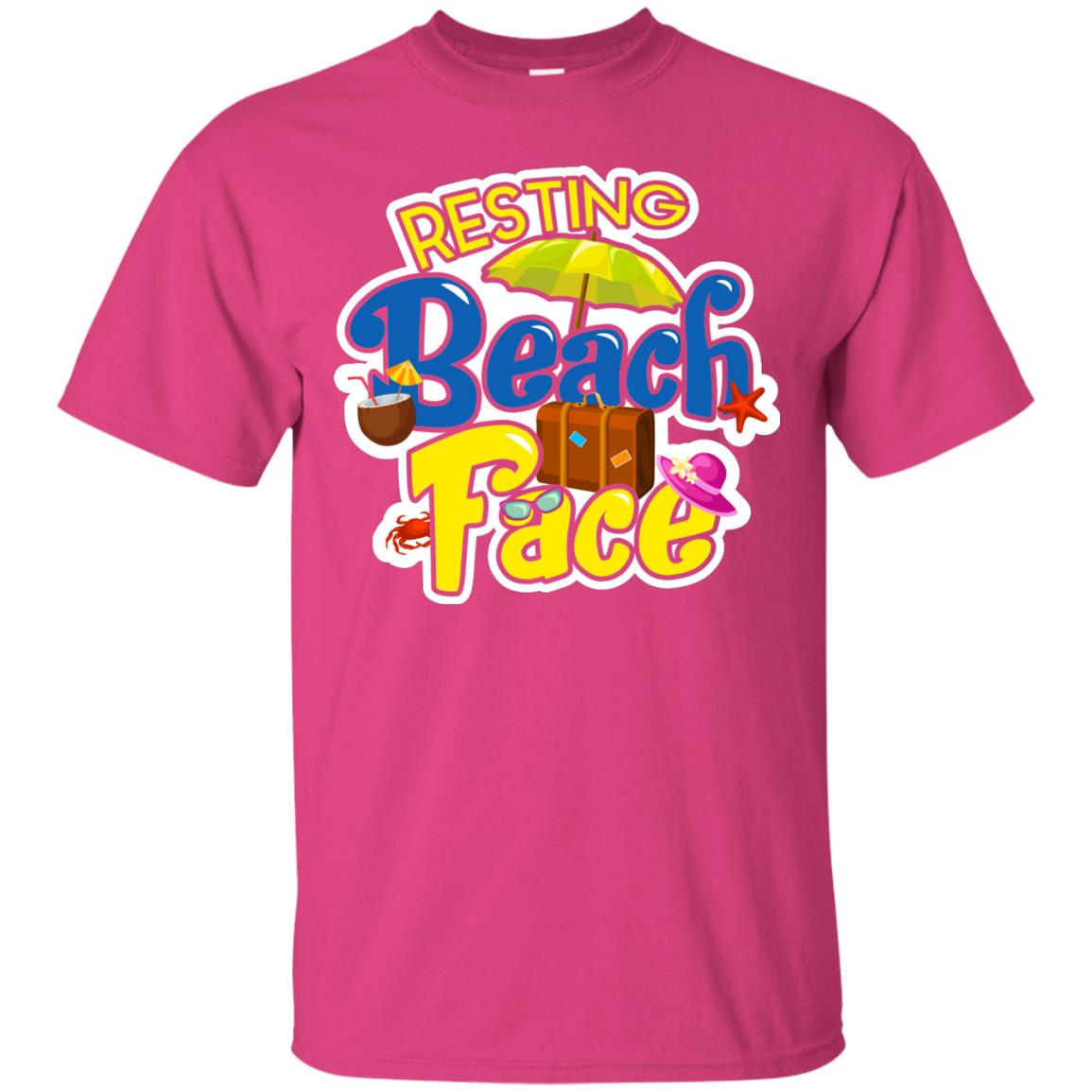 Resting Beach Face Summer Holiday T-shirt Heliconia