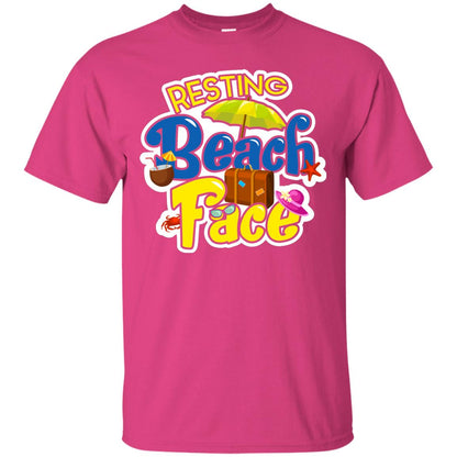 Resting Beach Face Summer Holiday T-shirt Heliconia