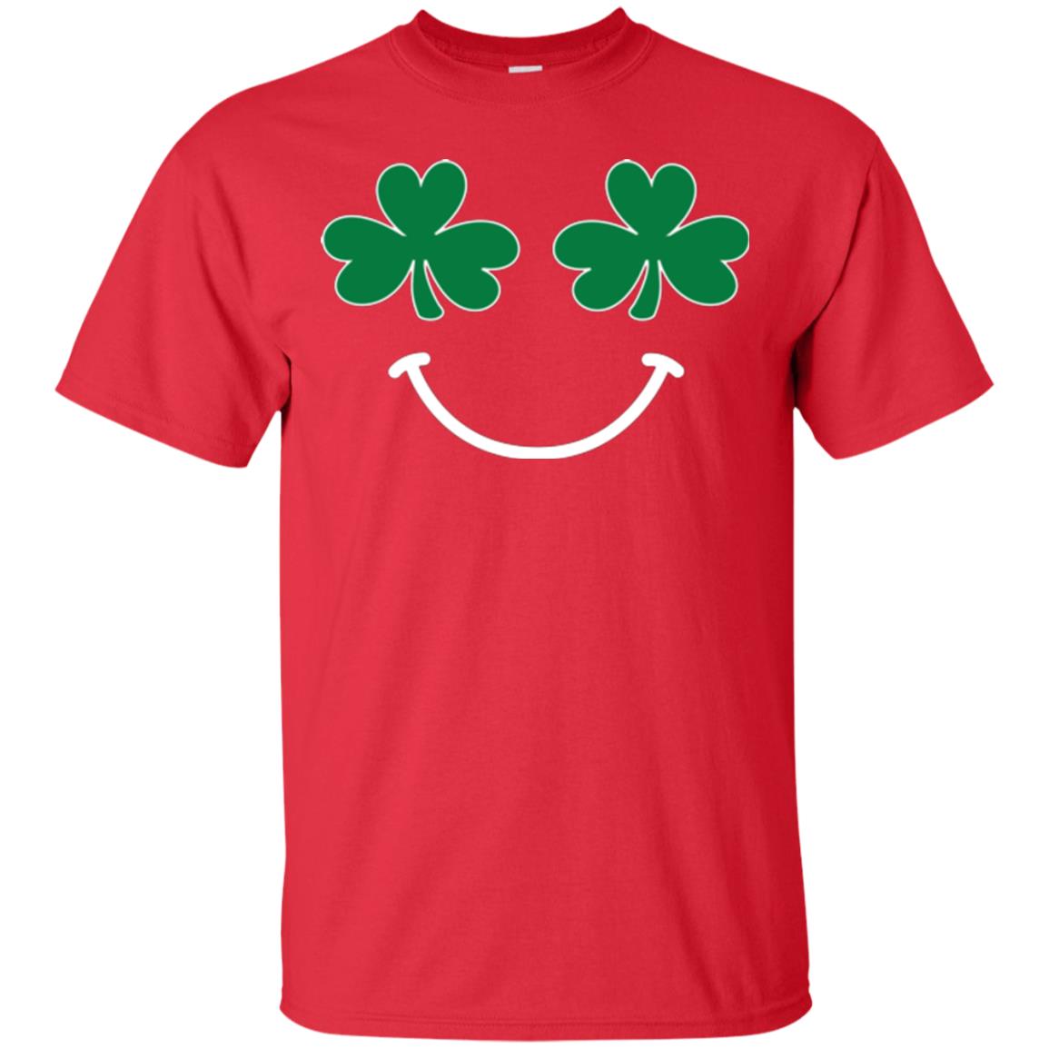 Saint Patrick's Day T-shirt Smiling Shamrocks Red