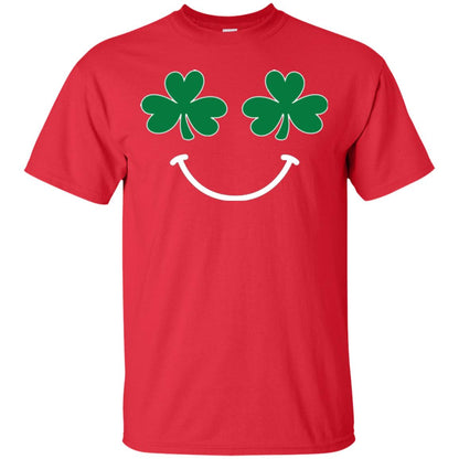 Saint Patrick's Day T-shirt Smiling Shamrocks Red