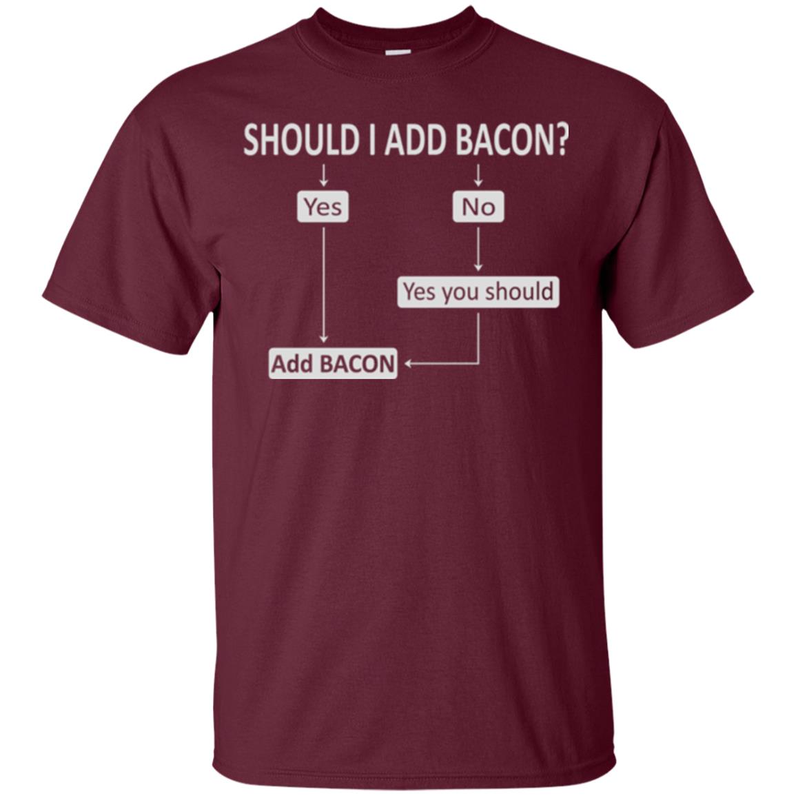 Bacon Lovers T-shirt Shoud I Add Bacon Maroon
