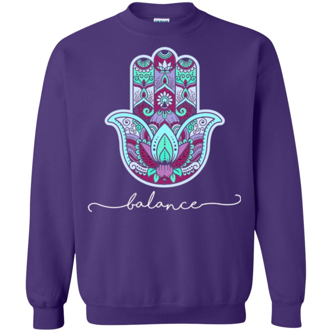 Balance Yoga Gym Hamsa T-shirt Purple