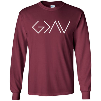 Christian T-shirt God Is Greater Than Our Highs And Our Lows Know Him Maroon