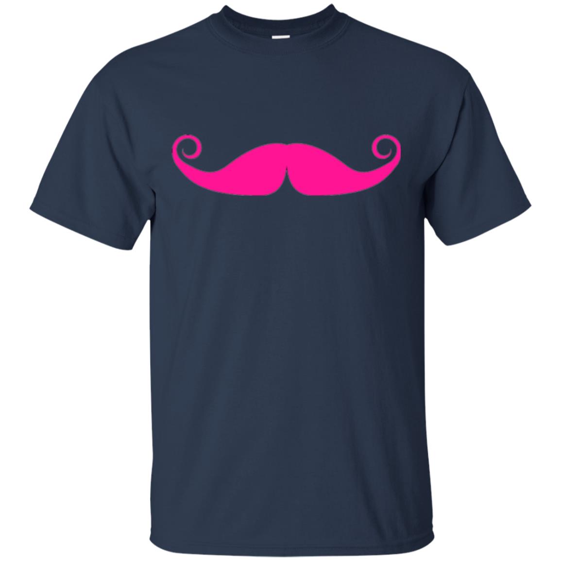Pink Mustache T-shirt Funny Gift For Men Navy