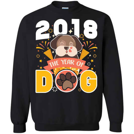 Funny Chinese New Year T-shirt 2018 The Year Of Dog Black