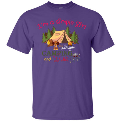 I’m A Simple Girl I Love Beagle Camping And Wine Shirt Purple