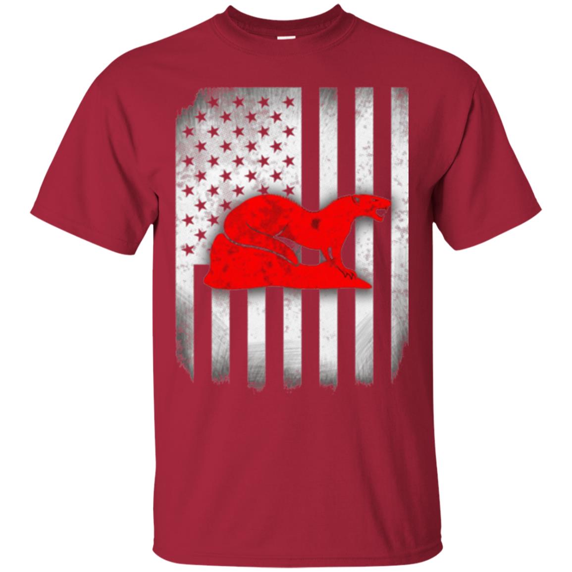 Mongoose Flag Of United States T-shirt Cardinal