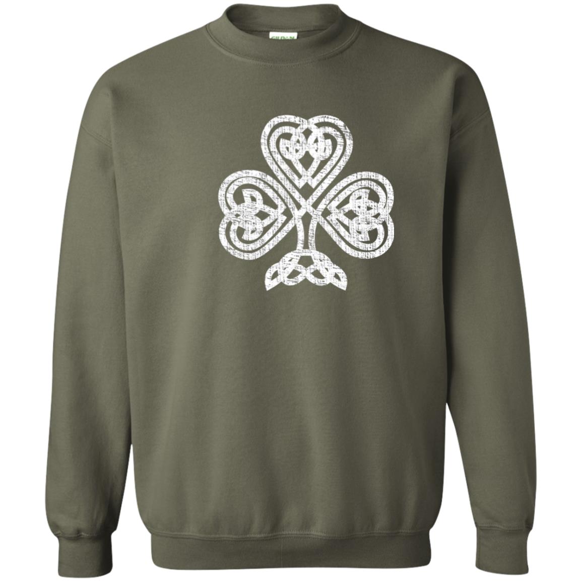 Irish Shamrock Knot Symbol St. Patrick_s Day T-shirt Military Green