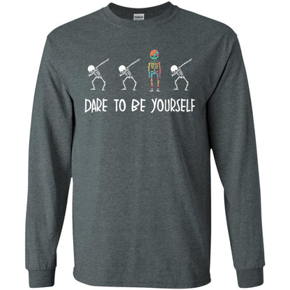 Dare To Be Yourself Autism Awareness T-shirt Dark Heather