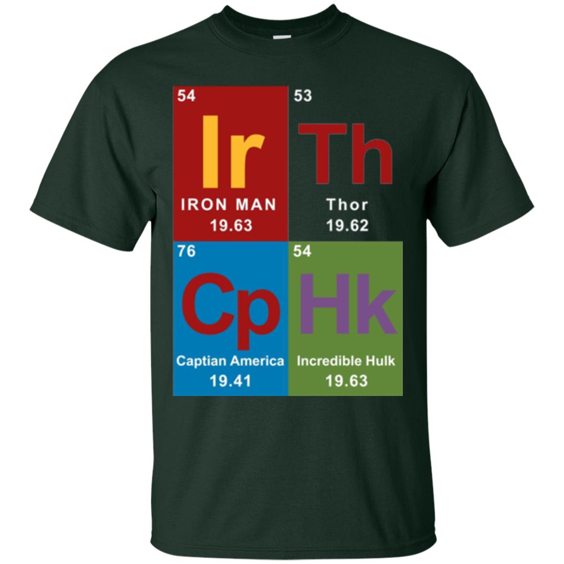 Marvel Avengers Periodic Table Elements T-shirt Forest Green