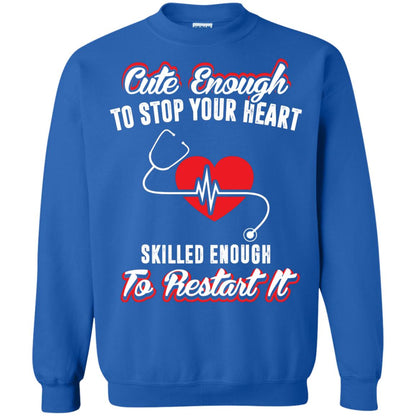 Cute Enough To Stop Your Heart Heart Disease T-shirt Royal