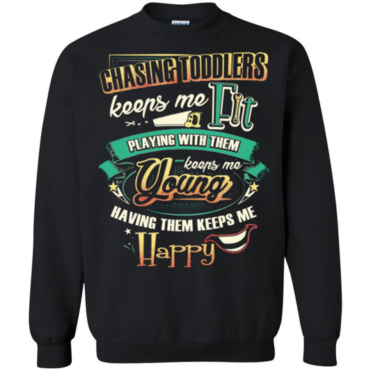 Chasing Toddlers Keeps Me Fit Shirt Black