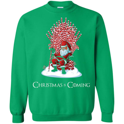Funny Christmas T-shirt Santa Candy Cane Throne Irish Green