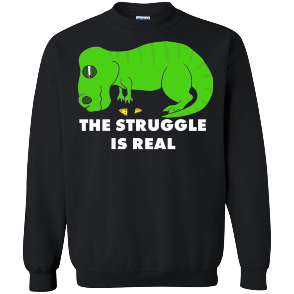 Funny Dinosaus T-shirt The Struggle Is Real Black